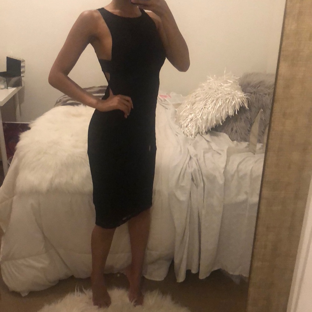 Bebe black lace dress